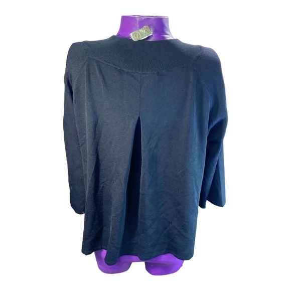 Cable & Gauge black drapey double button viscose nylon cardigan L - Picture 2 of 9